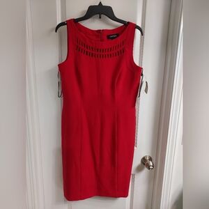NWT Chetta B Red Sleeveless Sheath Midi Dress